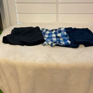 Kids Blue Plaid and Navy Shorts Set